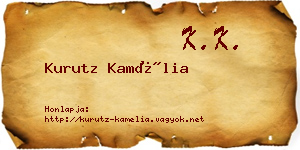 Kurutz Kamélia névjegykártya
